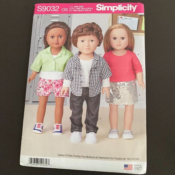 Simplicity Other - Simplicity Sewing Pattern S9032 One Size Unisex 18" Doll Clothes Uncut